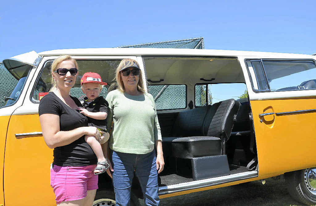 Nicole and Miles Richardson with Kay Richardson and her VW Kombi van. Nicole and Miles Richardson with Kay Richardson and her VW Kombi van.